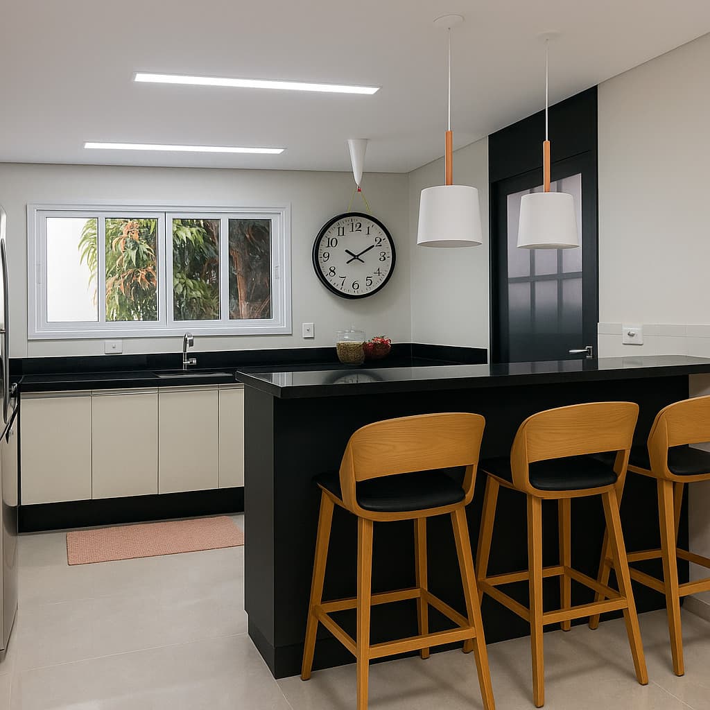 Cozinha com acabamento em gesso