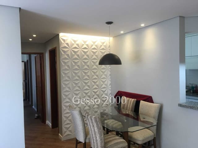 Sanca aberta invertida com detalhe 3D